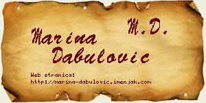 Marina Dabulović vizit kartica
